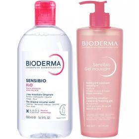 Bioderma Набор для очищения чувствительной кожи гель, 500 мл  мицеллярная вода, 500 мл. фото