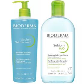 Bioderma Набор очищающий гель, 500 мл  мицеллярная вода, 500 мл. фото