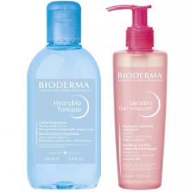 Bioderma Набор для очищения и увлажнения кожи лосьон, 250 мл  гель, 200 мл. фото