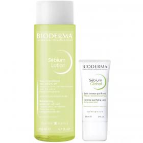 Bioderma Набор для жирной кожи лосьон, 200 мл  крем, 30 мл. фото