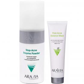 Aravia Professional Набор для проблемной и жирной кожи маска, 100 мл  энзимная пудра, 150 мл. фото