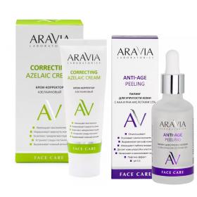 Aravia Laboratories Набор Красивая кожа крем-корректор, 50 мл  пилинг, 50 мл. фото