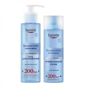 Eucerin Набор очищающий гель для умывания 200 мл  тоник 200 мл. фото