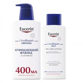 Eucerin Набор для очищения и увлажнения лосьон 250 мл  флюид 400 мл. фото