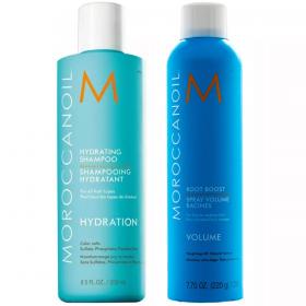 Moroccanoil Набор Увлажнение и объем шампунь 250 мл  спрей 250 мл. фото