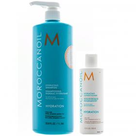 Moroccanoil Набор Увлажнение для волос шампунь 1000 мл  кондиционер 250 мл. фото