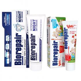 Biorepair Набор зубных паст для всей семьи, 75 мл  50 мл. фото