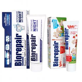 Biorepair Набор зубных паст для всей семьи, 75 мл  50 мл. фото