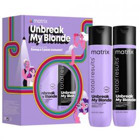 Matrix Набор Unbreak My Blonde для укрепления блонда шампунь 300 мл  кондиционер 300 мл. фото