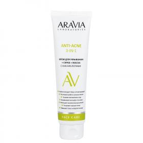 Aravia Laboratories Крем для умывания с AHA-кислотами 3 в 1 Anti-Acne, 100 мл. фото