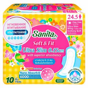 Sanita Ультратонкие гигиенические прокладки Soft  Fit Ultra Slim 24,5 см, 10  шт. фото