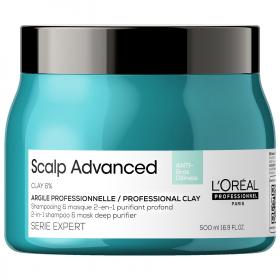 Loreal Professionnel Шампунь-маска 2-в-1 Scalp Advanced для жирной кожи головы, 500 мл. фото