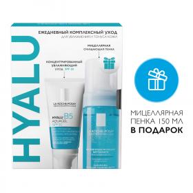 La Roche-Posay Набор для для увлажнения и тонуса кожи концентрированный аквагель SPF 30, 50 мл  мицеллярная очищающая пенка 150 мл. фото