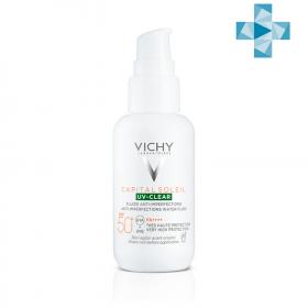 Vichy Невесомый солнцезащитный флюид UV-Clear для лица против несовершенств SPF 50, 40 мл. фото