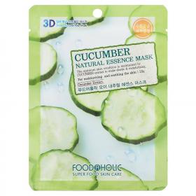 Food A Holic Увлажняющая тканевая 3D маска с экстрактом огурца Cucumber Natural Essence Mask, 23 г. фото