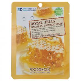 Food A Holic Тканевая 3D маска с экстрактом пчелиного маточного молочка Royal Jelly Natural Essence Mask, 23 г. фото