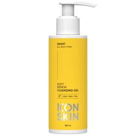 Icon Skin Очищающий гель для умывания с кислотами Soft Renew, 150 мл. фото