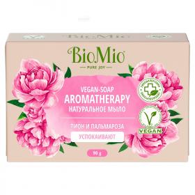 BioMio Натуральное мыло Пион и пальмароза Vegan Soap Aromatherapy, 90 г. фото