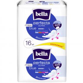 Bella Ультратонкие женские гигиенические прокладки для критических дней Perfecta Ultra Maxi Blue, 16 шт. фото