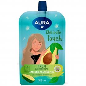 Aura Увлажняющий крем для рук и тела Авокадо и зеленый чай Delicate Touch, 100 мл. фото