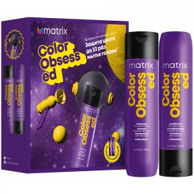 Matrix Набор Color Obsessed для защиты цвета окрашенных волос шампунь, 300 мл и кондиционер, 300 мл. фото
