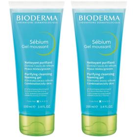Bioderma Очищающий гель для лица, 2 х 100 мл. фото