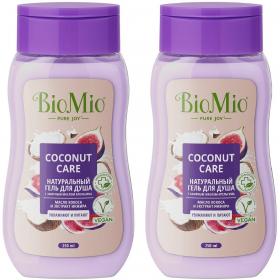 BioMio Biomio Гель для душа с экстрактом инжира и маслом кокоса Coconut Care для всей семьи 14, 2 х 250 мл. фото