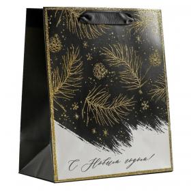 Подарочная упаковка Пакет ламинированный вертикальный С Новым годом, 23 x 27 x 11,5 см. фото