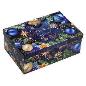 Подарочная упаковка Коробка подарочная Новогодние игрушки, 28 x 18,5 x 11,5 см. фото