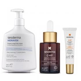 Sesderma Набор для улучшения цвета лица крем для век 15 мл  пенка для умывания 300 мл  сыворотка 30 мл. фото