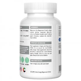 Ultrasupps Магния цитрат Magnesium Citrate, 60 мягких капсул. фото