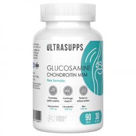 Ultrasupps Комплекс Глюкозамин  хондроитин  МСМ для суставов и связок, 90 таблеток. фото