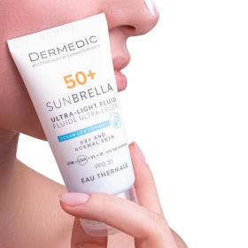 Dermedic Ультра-лёгкий солнцезащитный флюид SPF50 для сухой и нормальной кожи, 40 мл. фото