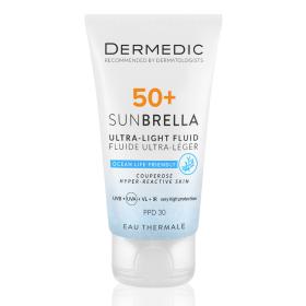 Dermedic Ультра-легкий солнцезащитный флюид SPF50 для чувствительной кожи с хрупкими капиллярами, 40 мл. фото