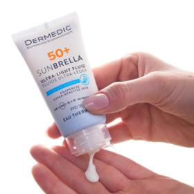 Dermedic Ультра-легкий солнцезащитный флюид SPF50 для чувствительной кожи с хрупкими капиллярами, 40 мл. фото
