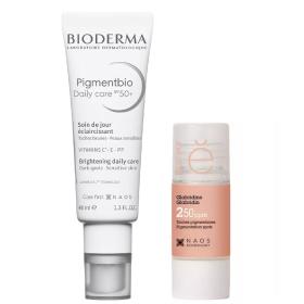 Bioderma Набор Bioderma дневной крем Pigmentbio SPF50 40 мл  Etat Pur сыворотка с глабридином 15 мл. фото