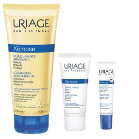 Uriage Набор Xemose крем для лица 40 мл  уход для век 15 мл  очищающее масло 200 мл. фото