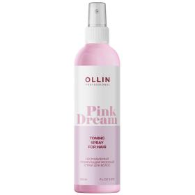 Ollin Professional Несмываемый тонирующий розовый спрей для волос, 150 мл. фото