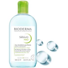 Bioderma Мицеллярная вода Н2О для жирной, комбинированной и проблемной кожи, 500 мл. фото