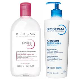 Bioderma Набор для лица и тела мицеллярная вода 500 мл  крем Ультра 500 мл. фото