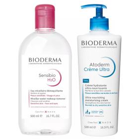 Bioderma Набор для лица и тела мицеллярная вода 500 мл  крем Ультра 500 мл. фото