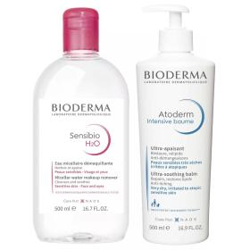 Bioderma Набор для лица и тела бальзам интенсив 500 мл  мицеллярная вода 500 мл. фото