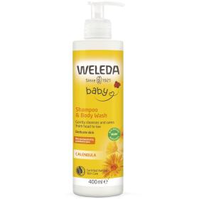 Weleda Детский шампунь-гель с календулой для волос и тела, 400 мл. фото