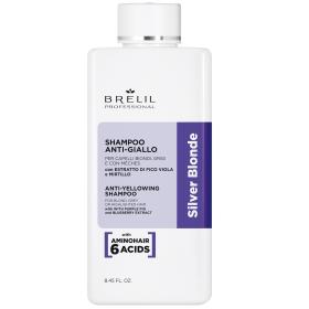 Brelil Professional Антижелтый шампунь для светлых, мелированных и седых волос Silver Blonde, 250 мл. фото