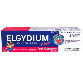 Elgydium Детская зубная паста-гель для защиты от кариеса со вкусом свежей клубники 3-6 лет, 50 мл. фото