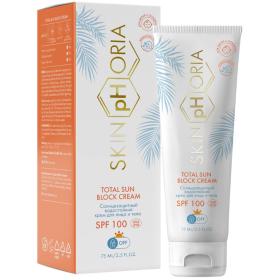 SkinpHoria Солнцезащитный водостойкий крем для лица и тела SPF100 Total Sun Block Cream 0, 75 мл. фото