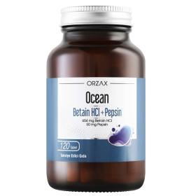 Orzax Ocean Пищеварительные ферменты Betain HCl  Pepsin, 120 таблеток. фото