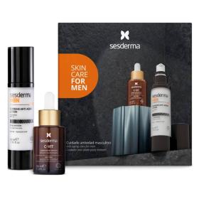 Sesderma Набор Skin Care for Men антивозрастной лосьон 50 мл  сыворотка C-Vit 30 мл. фото