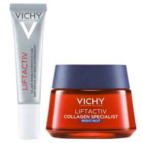 Vichy Набор антивозрастных средств крем для век 15 мл  ночной крем 50 мл. фото