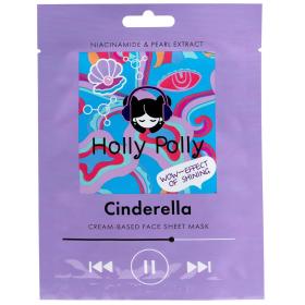 Holly Polly Тканевая маска с ниацинамидом и экстрактом жемчуга Cinderella на кремовой основе, 22 г. фото